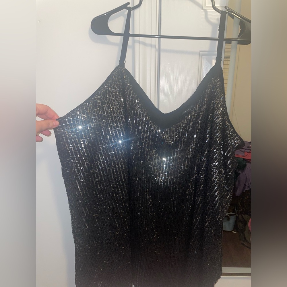 Torrid Black Sequin Top